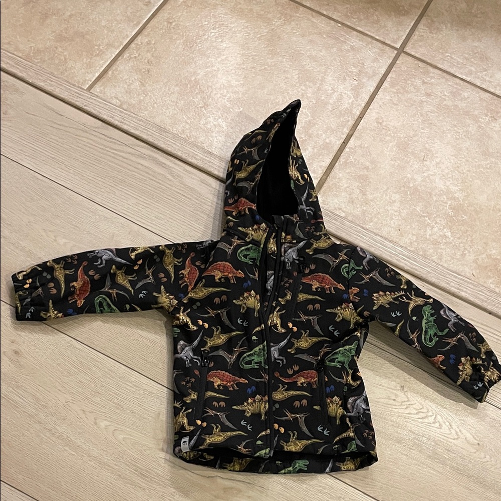 Kids Dinosaur Raincoat - Black